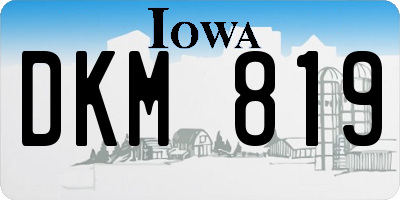 IA license plate DKM819