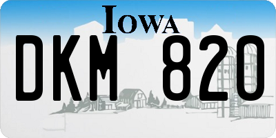 IA license plate DKM820