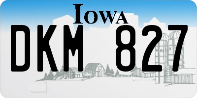 IA license plate DKM827