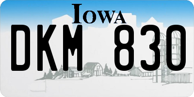 IA license plate DKM830