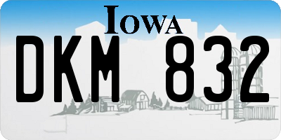 IA license plate DKM832