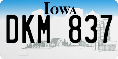 IA license plate DKM837