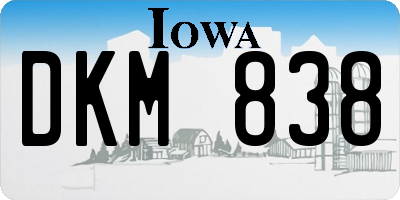 IA license plate DKM838