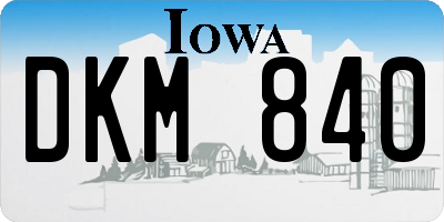 IA license plate DKM840