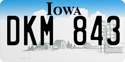 IA license plate DKM843