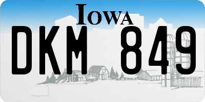 IA license plate DKM849