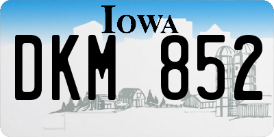 IA license plate DKM852