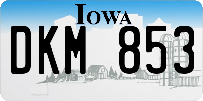 IA license plate DKM853