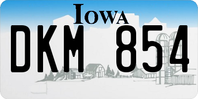 IA license plate DKM854