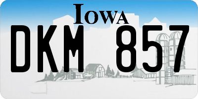 IA license plate DKM857