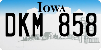 IA license plate DKM858