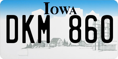 IA license plate DKM860