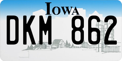 IA license plate DKM862