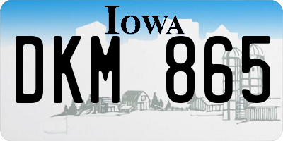 IA license plate DKM865