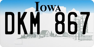 IA license plate DKM867