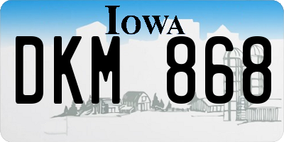 IA license plate DKM868