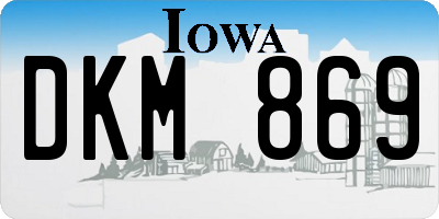 IA license plate DKM869