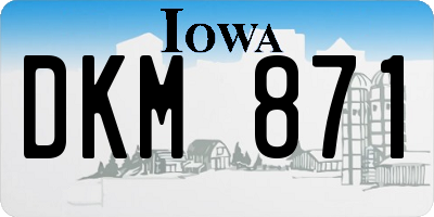 IA license plate DKM871