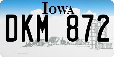 IA license plate DKM872