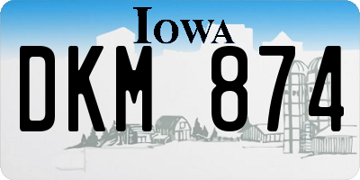IA license plate DKM874