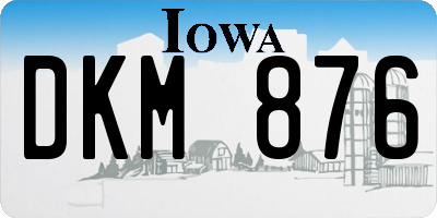 IA license plate DKM876