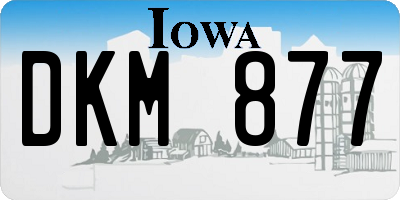 IA license plate DKM877