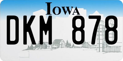 IA license plate DKM878