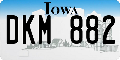 IA license plate DKM882