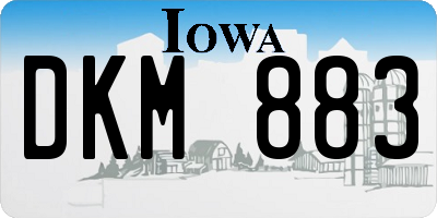 IA license plate DKM883
