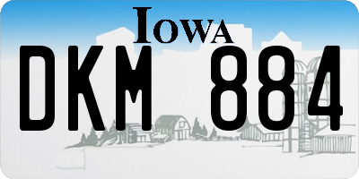 IA license plate DKM884