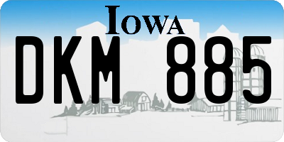 IA license plate DKM885