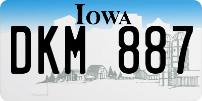 IA license plate DKM887