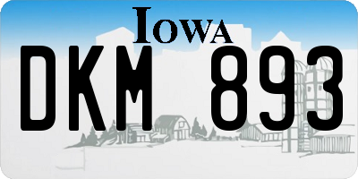 IA license plate DKM893
