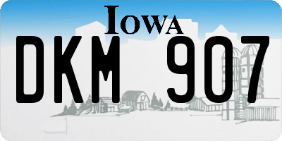 IA license plate DKM907