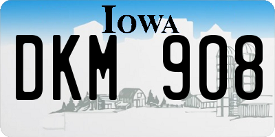 IA license plate DKM908