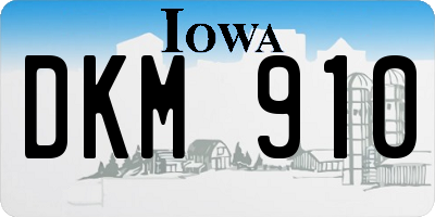 IA license plate DKM910