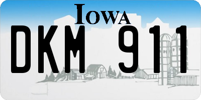 IA license plate DKM911