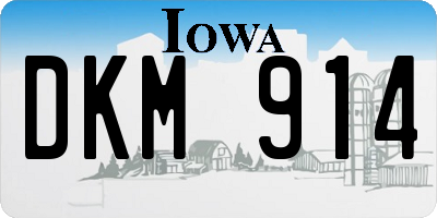 IA license plate DKM914