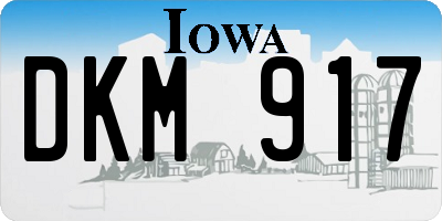 IA license plate DKM917