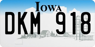 IA license plate DKM918