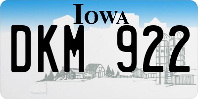 IA license plate DKM922
