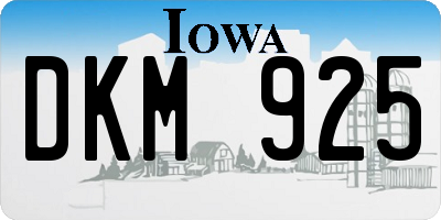 IA license plate DKM925
