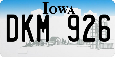 IA license plate DKM926