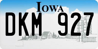 IA license plate DKM927