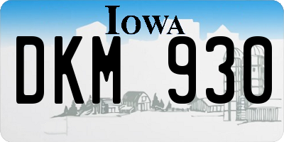 IA license plate DKM930