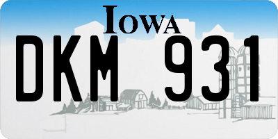 IA license plate DKM931