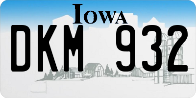 IA license plate DKM932