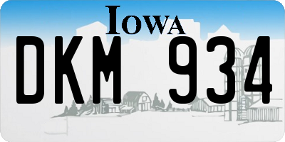 IA license plate DKM934
