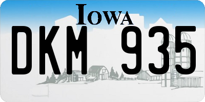 IA license plate DKM935