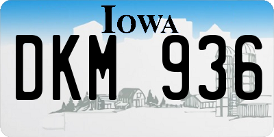 IA license plate DKM936